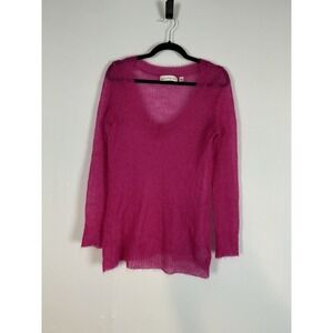 Anthropologie Charlie & Robin Top‎  Mohair Wool Pink Lightweight Blouse S EUC